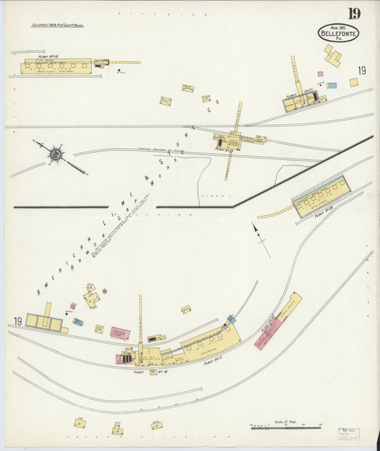 Sanborn Fire Insurance Map from Bellefonte, Centre County, Pennsylvania (1911), Sheet #0019 - Historic Sanborn Fire Insurance Map Print, vintage old map wall art, antique decor, genealogy gift, Pennsylvania Pennsylvania map