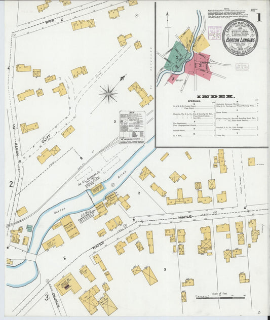 Sanborn Fire Insurance Map from Barton Landing, Orleans County, Vermont (1905), Sheet #0001 - Historic Sanborn Fire Insurance Map Print, vintage old map wall art, antique decor, genealogy gift, Vermont Vermont map