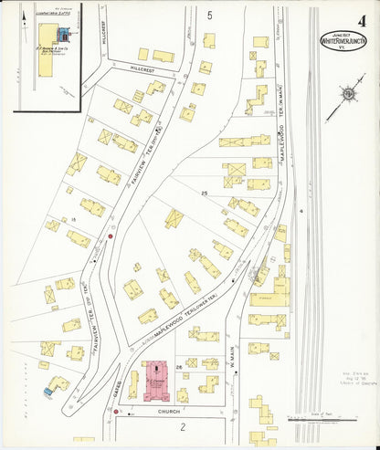 Sanborn Fire Insurance Map from White River Junction, Windsor County, Vermont (1917), Sheet #0004 - Complete Map Set gallery image, historic Sanborn map, vintage wall art, Vermont Vermont