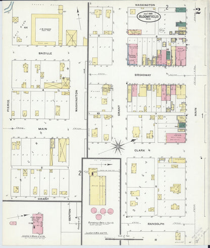Sanborn Fire Insurance Map from Bloomfield, Knox County, Nebraska (1909), Sheet #0002 - Complete Map Set gallery image, historic Sanborn map, vintage wall art, Nebraska Nebraska