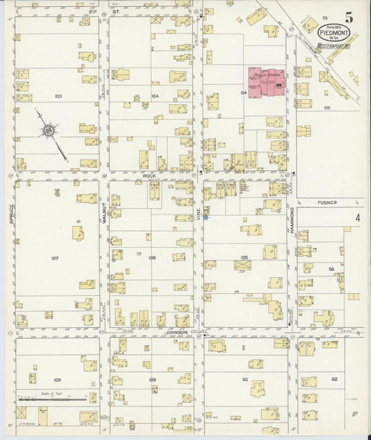 Sanborn Fire Insurance Map from Piedmont, Mineral County, West Virginia (1913), Sheet #0005 - Historic Sanborn Fire Insurance Map Print, vintage old map wall art, antique decor, genealogy gift, West Virginia West Virginia map