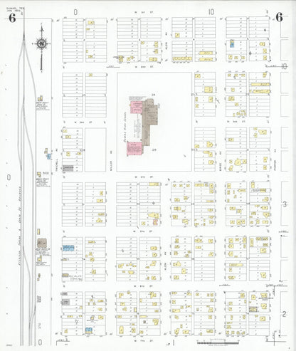 Sanborn Fire Insurance Map from Dumas, Moore County, Texas (1950), Sheet #0006 - Complete Map Set gallery image, historic Sanborn map, vintage wall art, Texas Texas