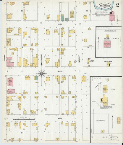 Sanborn Fire Insurance Map from McArthur, Vinton County, Ohio (1901), Sheet #0002 - Historic Sanborn Fire Insurance Map Print, vintage old map wall art, antique decor, genealogy gift, Ohio Ohio map