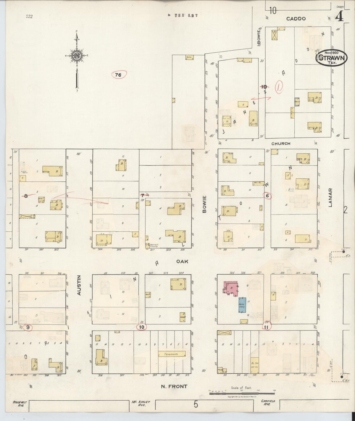 Sanborn Fire Insurance Map from Strawn, Palo Pinto County, Texas (1944), Sheet #0004 - Complete Map Set gallery image, historic Sanborn map, vintage wall art, Texas Texas