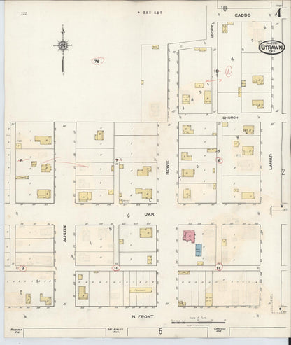 Sanborn Fire Insurance Map from Strawn, Palo Pinto County, Texas (1944), Sheet #0004 - Complete Map Set gallery image, historic Sanborn map, vintage wall art, Texas Texas