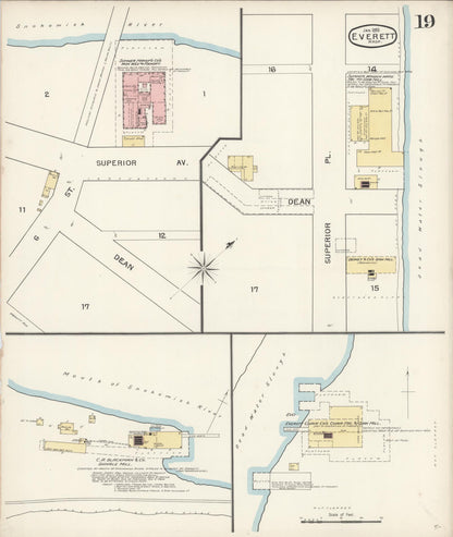 Sanborn Fire Insurance Map from Everett, Snohomish County, Washington (1893), Sheet #0018 - Complete Map Set gallery image, historic Sanborn map, vintage wall art, Washington Washington