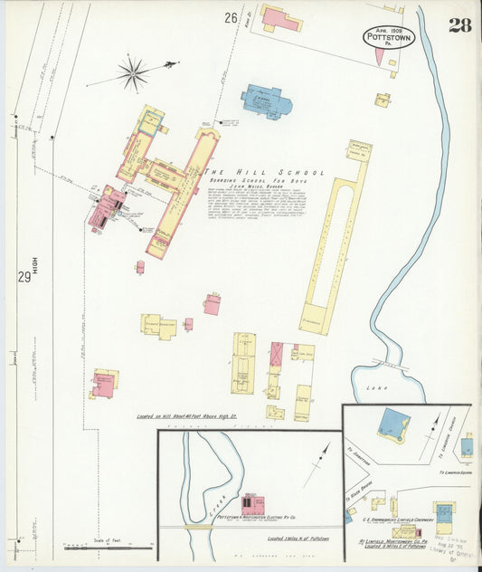 Sanborn Fire Insurance Map from Pottstown, Montgomery County, Pennsylvania (1909), Sheet #0028 - Historic Sanborn Fire Insurance Map Print, vintage old map wall art, antique decor, genealogy gift, Pennsylvania Pennsylvania map