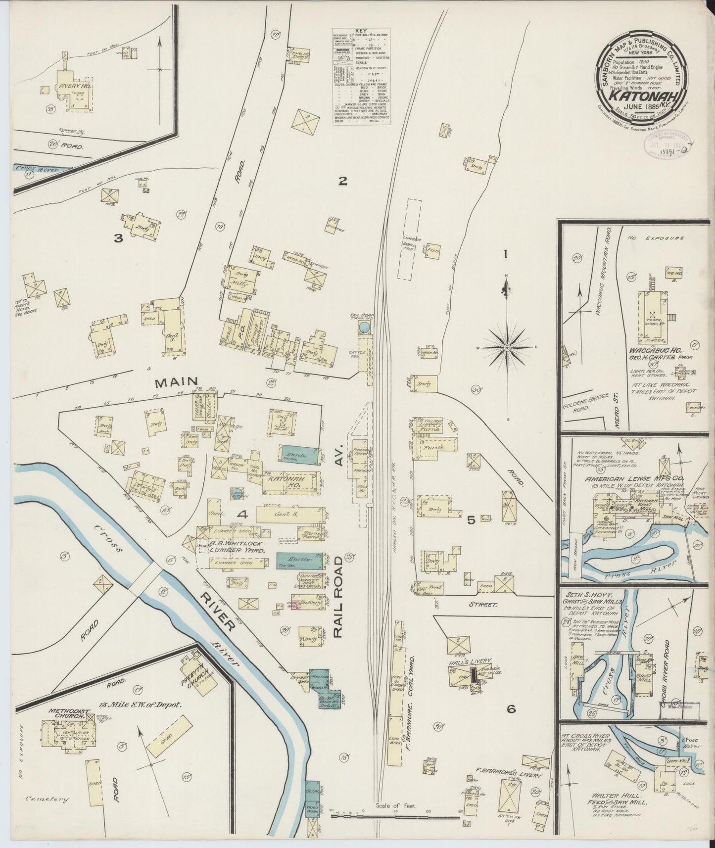 Sanborn Fire Insurance Map from Katonah, Westchester County, New York. (1885) – Historic Sanborn Fire Insurance Map Print