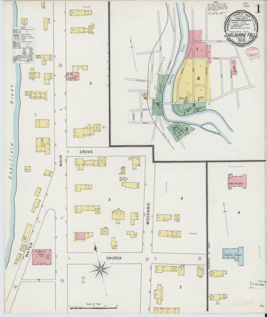 Sanborn Fire Insurance Map from Shelburne Falls, Franklin County, Massachusetts. (1895) – Historic Sanborn Fire Insurance Map Print
