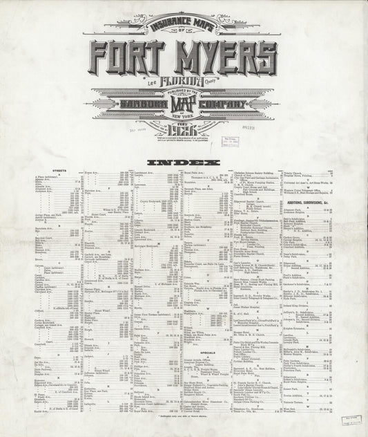 Sanborn Fire Insurance Map from Fort Myers, Lee County, Florida. (1926) – Historic Sanborn Fire Insurance Map Print