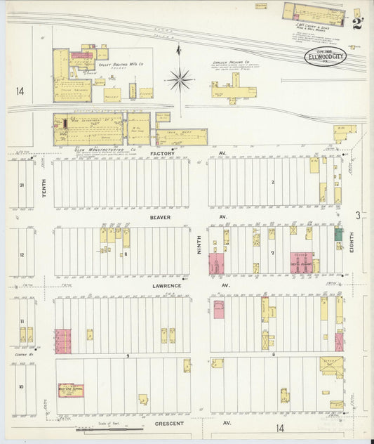 Sanborn Fire Insurance Map from Ellwood City, Lawrence County, Pennsylvania (1908), Sheet #0002 - Historic Sanborn Fire Insurance Map Print, vintage old map wall art, antique decor, genealogy gift, Pennsylvania Pennsylvania map