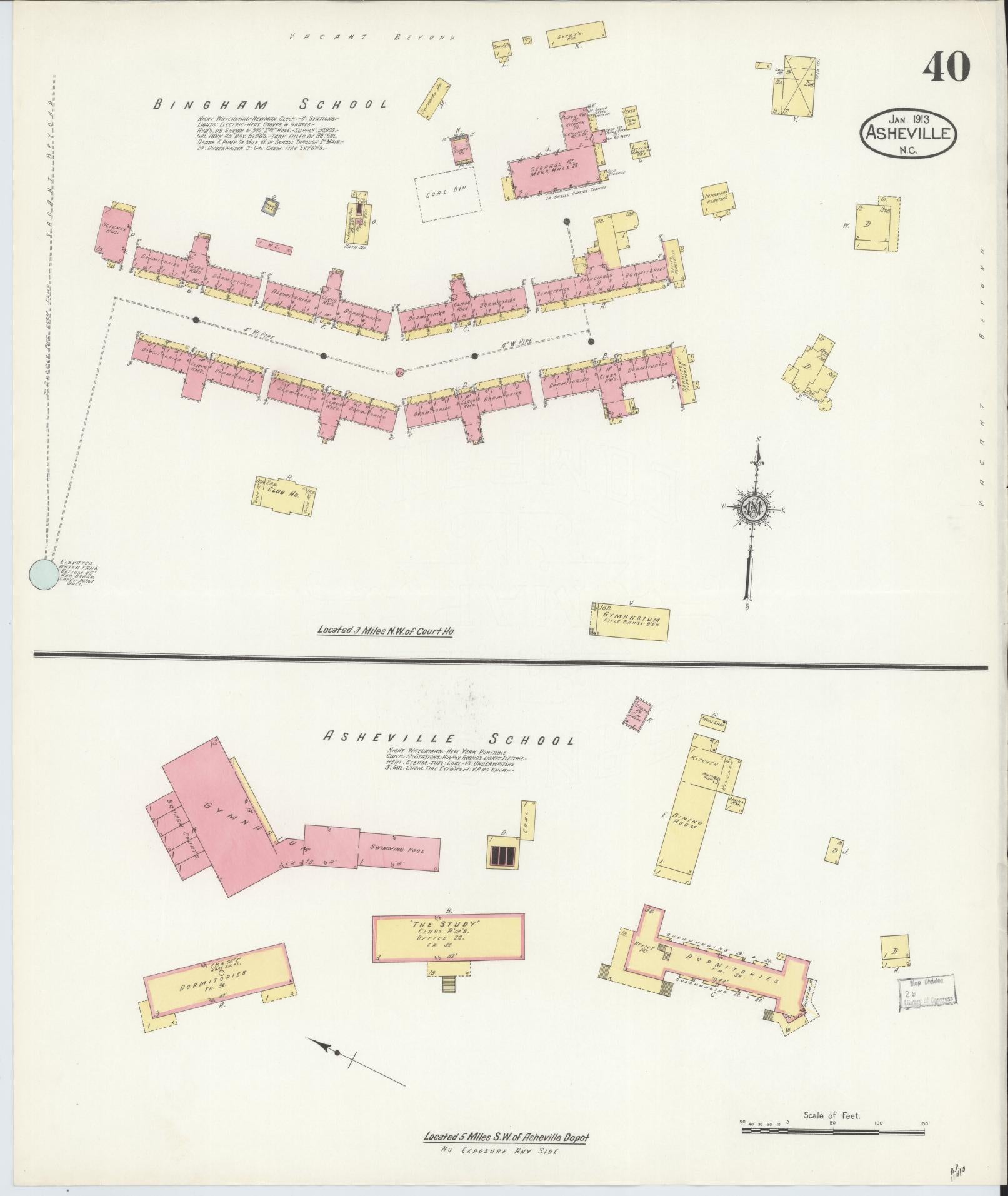 Sanborn Fire Insurance Map from Asheville, Buncombe County, North Carolina (1913), Sheet #0040 - Complete Map Set gallery image, historic Sanborn map, vintage wall art, North Carolina North Carolina