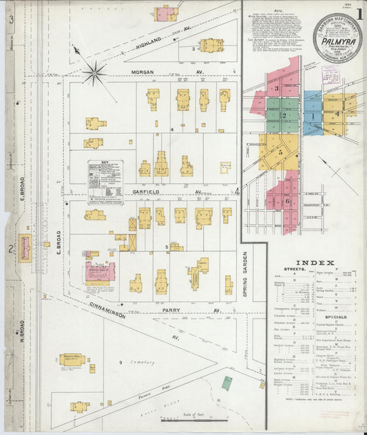 Sanborn Fire Insurance Map from Palmyra, Burlington County, New Jersey. (1905) – Historic Sanborn Fire Insurance Map Print