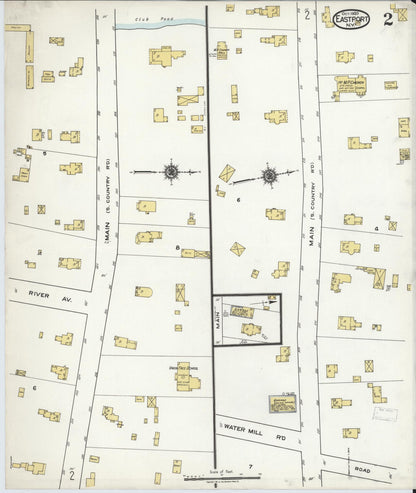 Sanborn Fire Insurance Map from Eastport, Suffolk County, New York (1920), Sheet #0002 - Complete Map Set gallery image, historic Sanborn map, vintage wall art, New York New York
