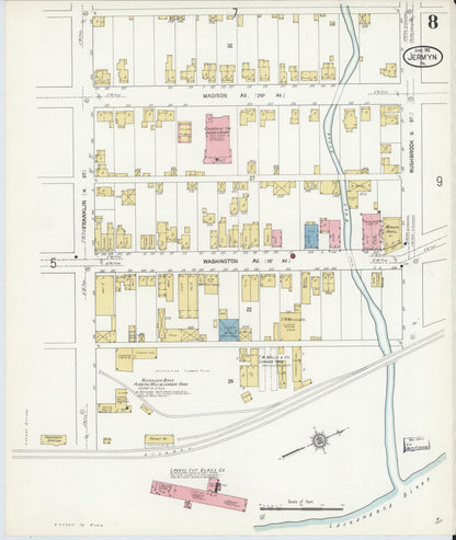 Sanborn Fire Insurance Map from Jermyn, Lackawanna County, Pennsylvania (1912), Sheet #0008 - Complete Map Set gallery image, historic Sanborn map, vintage wall art, Pennsylvania Pennsylvania