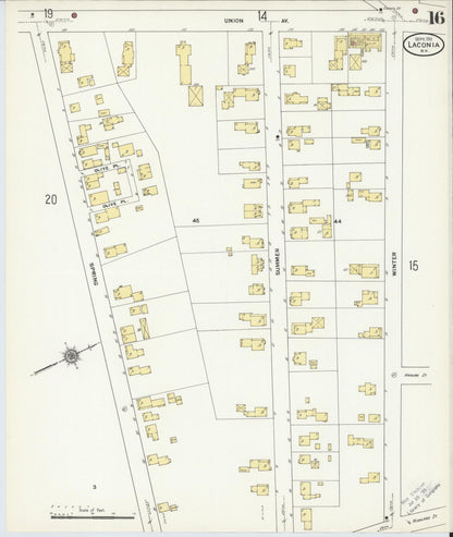 Sanborn Fire Insurance Map from Laconia, Belknap County, New Hampshire (1911), Sheet #0016 - Complete Map Set gallery image, historic Sanborn map, vintage wall art, New Hampshire New Hampshire
