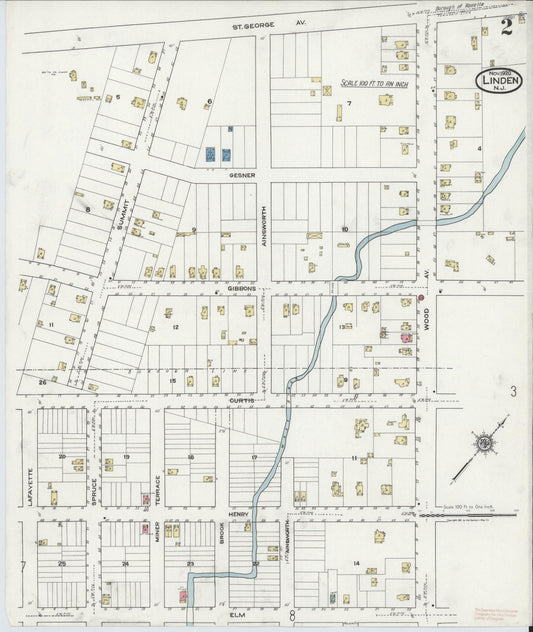Sanborn Fire Insurance Map from Linden, Union County, New Jersey (1920), Sheet #0002 - Complete Map Set gallery image, historic Sanborn map, vintage wall art, New Jersey New Jersey