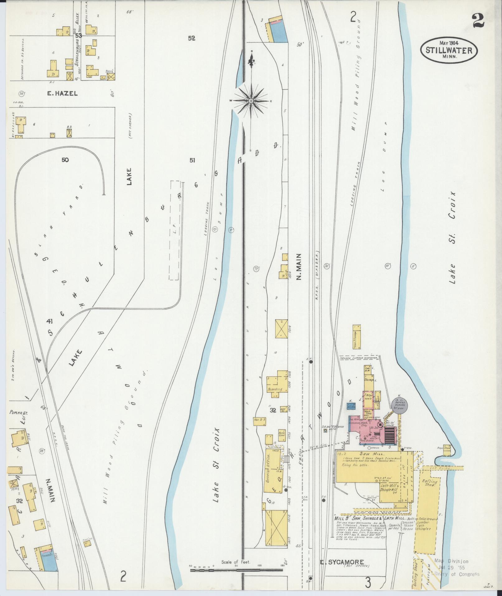 Sanborn Fire Insurance Map from Stillwater, Washington County, Minnesota (1904), Sheet #0002 - Complete Map Set gallery image, historic Sanborn map, vintage wall art, Minnesota Minnesota