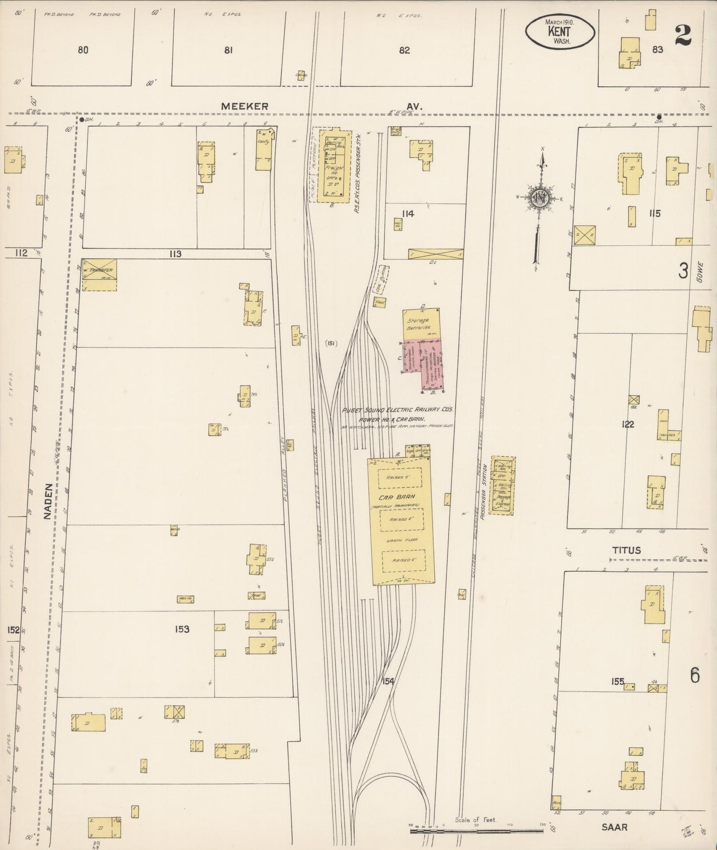 Sanborn Fire Insurance Map from Kent, King County, Washington (1910), Sheet #0002 - Complete Map Set gallery image, historic Sanborn map, vintage wall art, Washington Washington