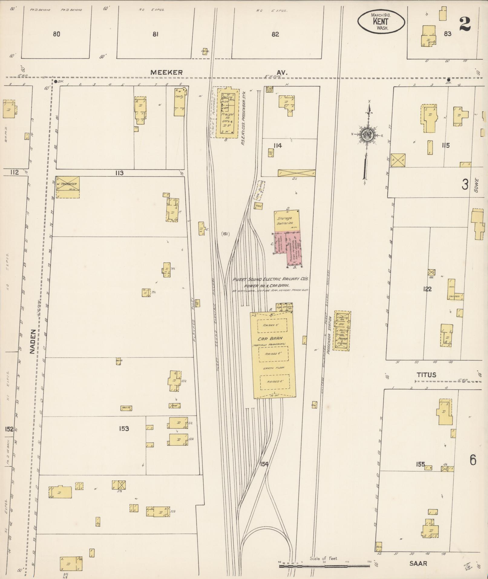 Sanborn Fire Insurance Map from Kent, King County, Washington (1910), Sheet #0002 - Complete Map Set gallery image, historic Sanborn map, vintage wall art, Washington Washington
