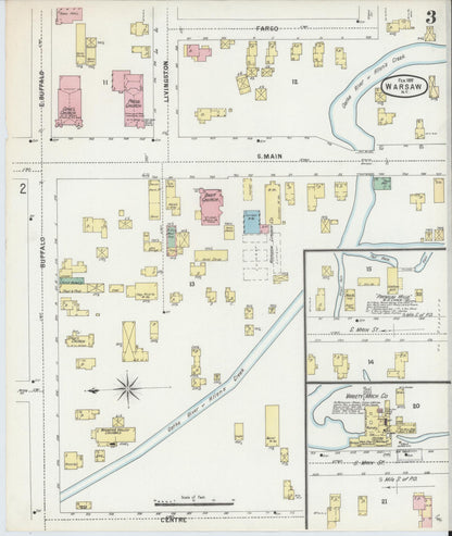 Sanborn Fire Insurance Map from Warsaw, Wyoming County, New York (1897), Sheet #0003 - Complete Map Set gallery image, historic Sanborn map, vintage wall art, Warsaw Wyoming
