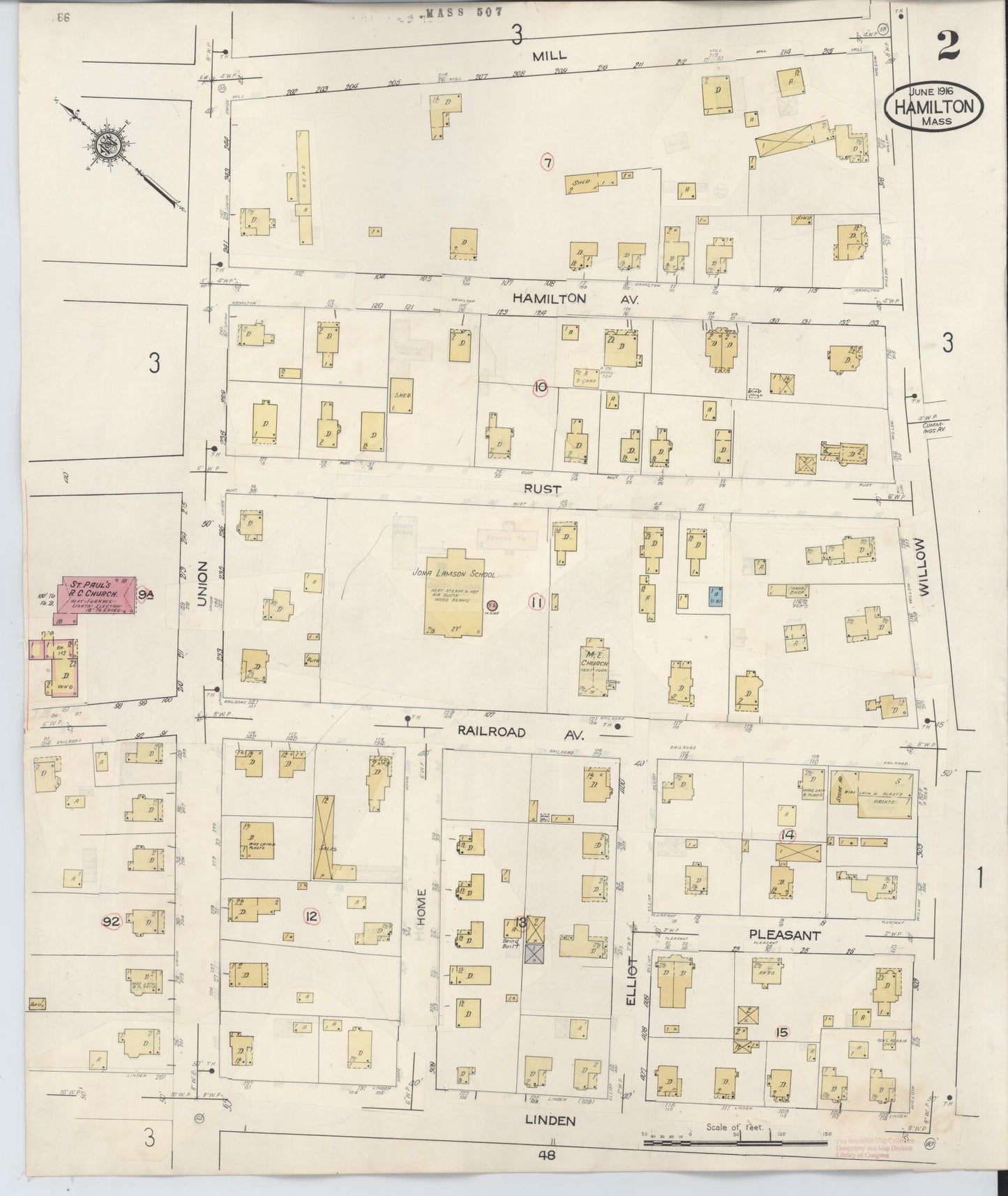 Sanborn Fire Insurance Map from Hamilton, Essex County, Massachusetts (1940), Sheet #0002 - Complete Map Set gallery image, historic Sanborn map, vintage wall art, Massachusetts Massachusetts