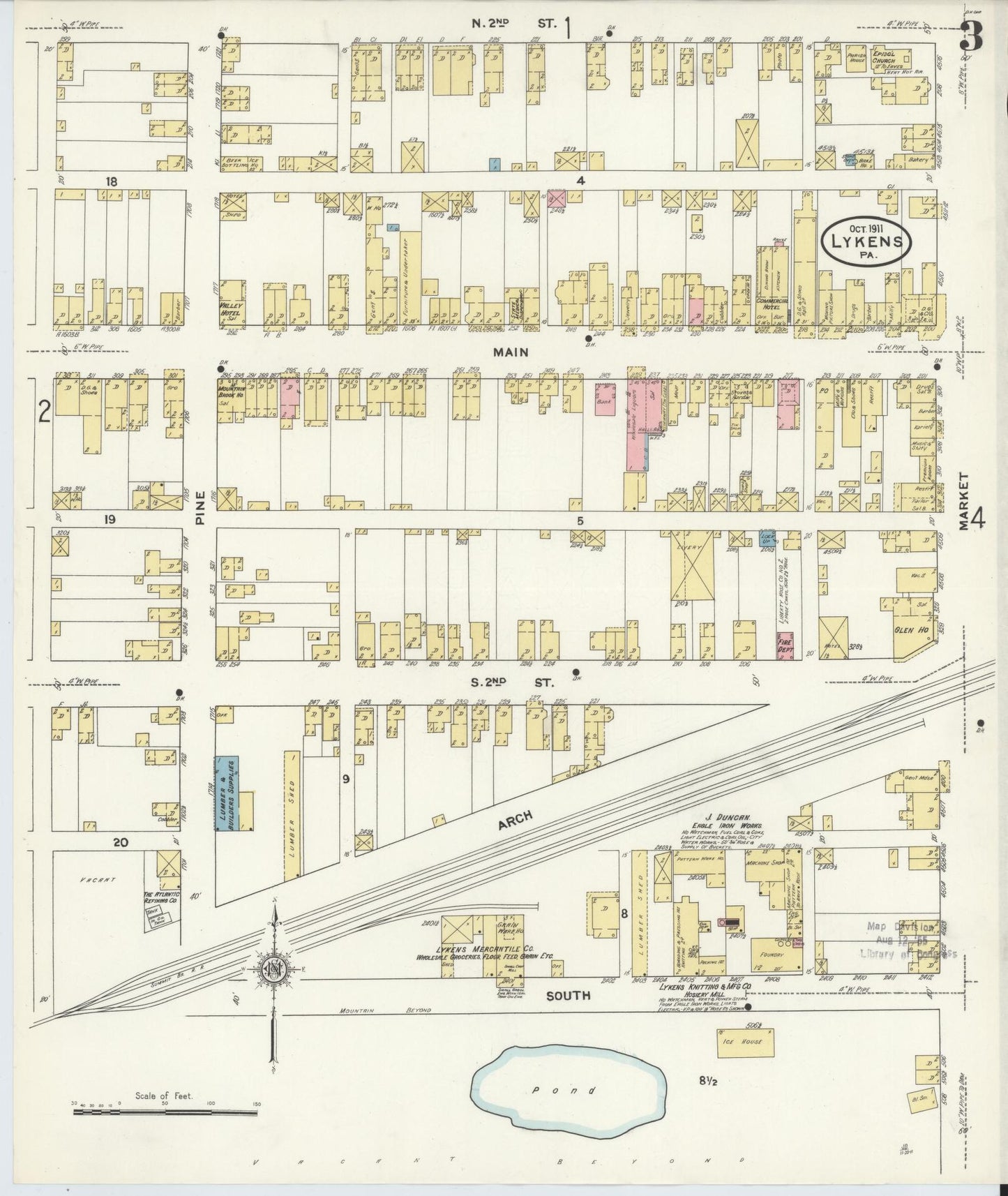 Sanborn Fire Insurance Map from Lykens, Dauphin County, Pennsylvania (1911), Sheet #0003 - Complete Map Set gallery image, historic Sanborn map, vintage wall art, Pennsylvania Pennsylvania