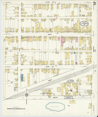 Sanborn Fire Insurance Map from Lykens, Dauphin County, Pennsylvania (1911), Sheet #0003 - Complete Map Set gallery image, historic Sanborn map, vintage wall art, Pennsylvania Pennsylvania