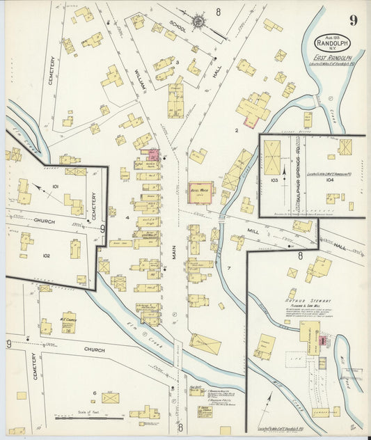 Sanborn Fire Insurance Map from Randolph, Cattaraugus County, New York (1913), Sheet #0009 - Historic Sanborn Fire Insurance Map Print, vintage old map wall art, antique decor, genealogy gift, New York New York map