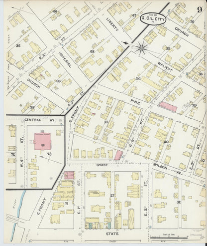 Sanborn Fire Insurance Map from Oil City, Venango County, Pennsylvania (1891), Sheet #0009 - Historic Sanborn Fire Insurance Map Print, vintage old map wall art, antique decor, genealogy gift, Pennsylvania Pennsylvania map