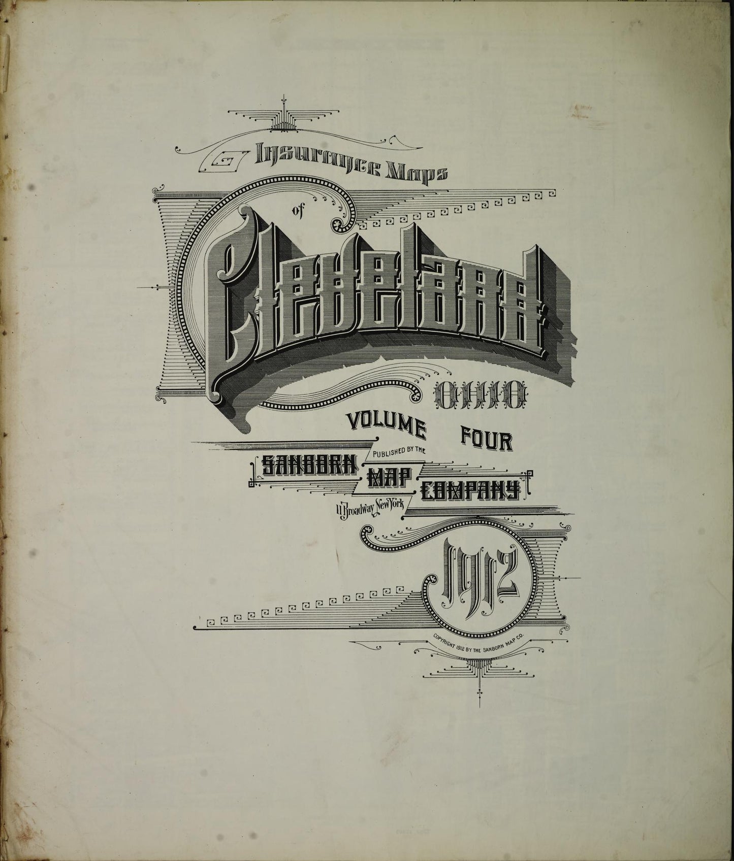 Sanborn Fire Insurance Map from Cleveland, Cuyahoga County, Ohio (1912), Sheet #0001 - Complete Map Set gallery image, historic Sanborn map, vintage wall art, Ohio Ohio