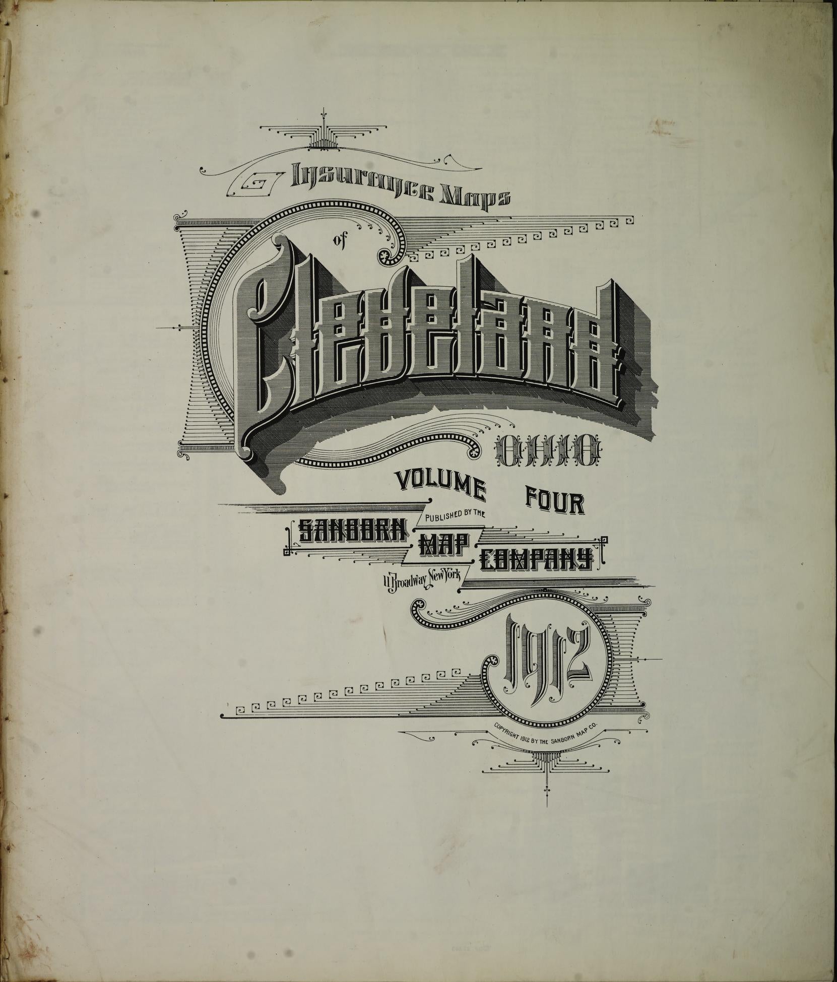 Sanborn Fire Insurance Map from Cleveland, Cuyahoga County, Ohio (1912), Sheet #0001 - Complete Map Set gallery image, historic Sanborn map, vintage wall art, Ohio Ohio