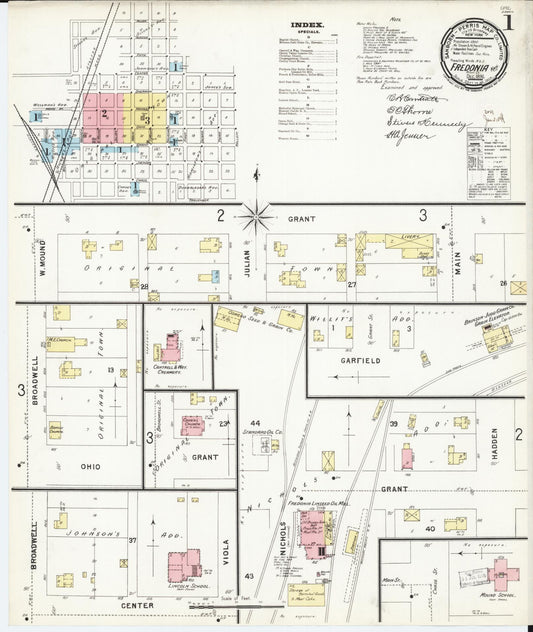 Sanborn Fire Insurance Map from Fredonia, Wilson County, Kansas (1896), Sheet #0001 - Complete Map Set gallery image, historic Sanborn map, vintage wall art, Kansas Kansas