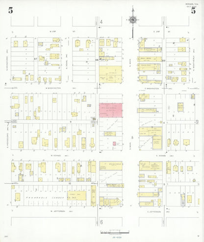 Sanborn Fire Insurance Map from Borger, Hutchinson County, Texas (1940), Sheet #0005 - Complete Map Set gallery image, historic Sanborn map, vintage wall art, Texas Texas