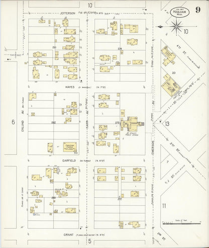 Sanborn Fire Insurance Map from Hoquiam, Grays Harbor County, Washington (1907), Sheet #0009 - Complete Map Set gallery image, historic Sanborn map, vintage wall art, Washington Washington