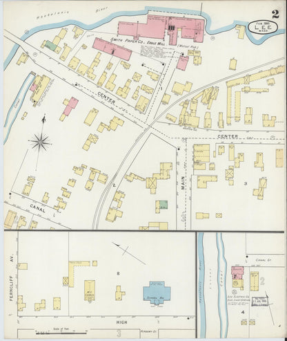 Sanborn Fire Insurance Map from Lee, Berkshire County, Massachusetts (1895), Sheet #0002 - Complete Map Set gallery image, historic Sanborn map, vintage wall art, Massachusetts Massachusetts