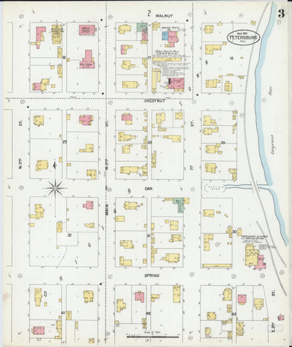 Sanborn Fire Insurance Map from Petersburg, Menard County, Illinois (1901), Sheet #0003 - Complete Map Set gallery image, historic Sanborn map, vintage wall art, Illinois Illinois