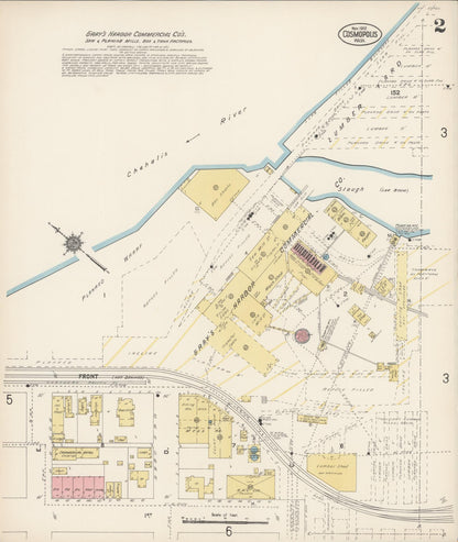 Sanborn Fire Insurance Map from Cosmopolis, Grays Harbor County, Washington (1912), Sheet #0002 - Complete Map Set gallery image, historic Sanborn map, vintage wall art, Washington Washington