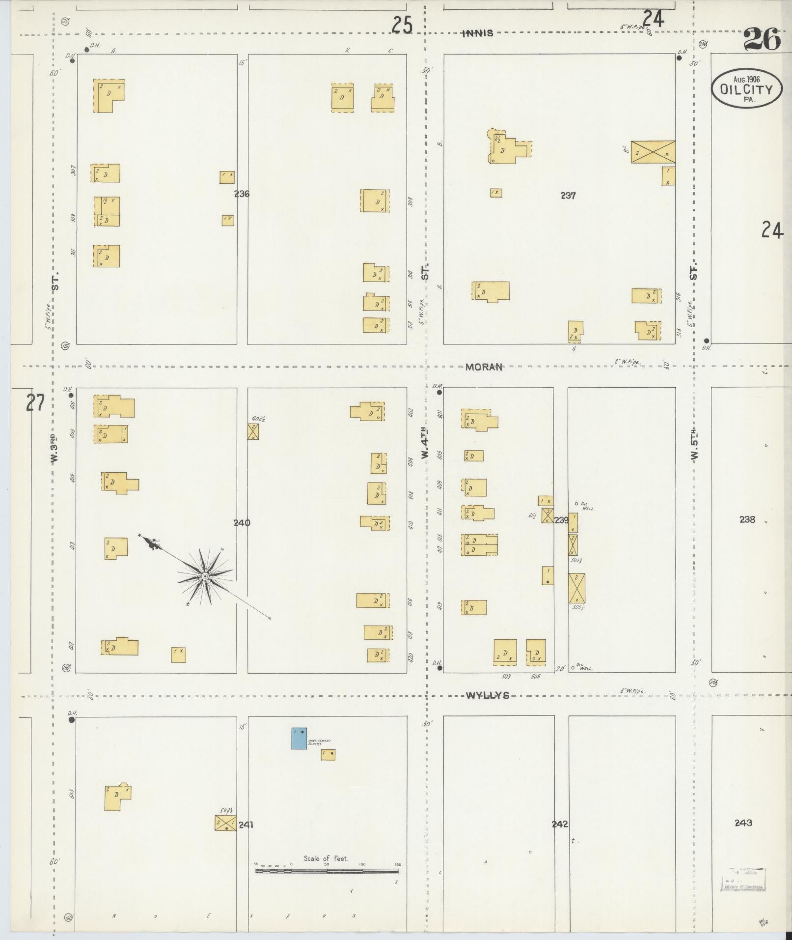 Sanborn Fire Insurance Map from Oil City, Venango County, Pennsylvania (1906), Sheet #0026 - Complete Map Set gallery image, historic Sanborn map, vintage wall art, Pennsylvania Pennsylvania