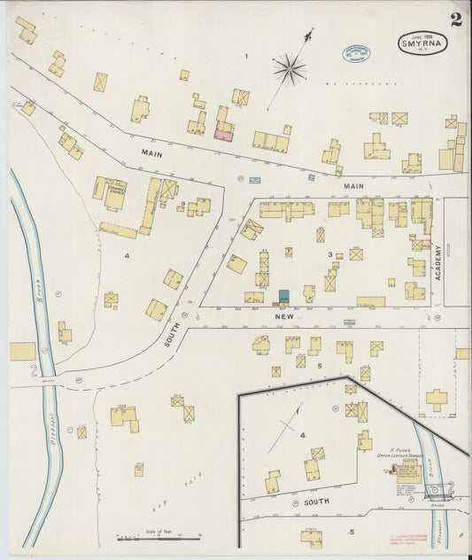 Sanborn Fire Insurance Map from Smyrna, Chenango County, New York (1894), Sheet #0002 - Historic Sanborn Fire Insurance Map Print, vintage old map wall art, antique decor, genealogy gift, New York New York map