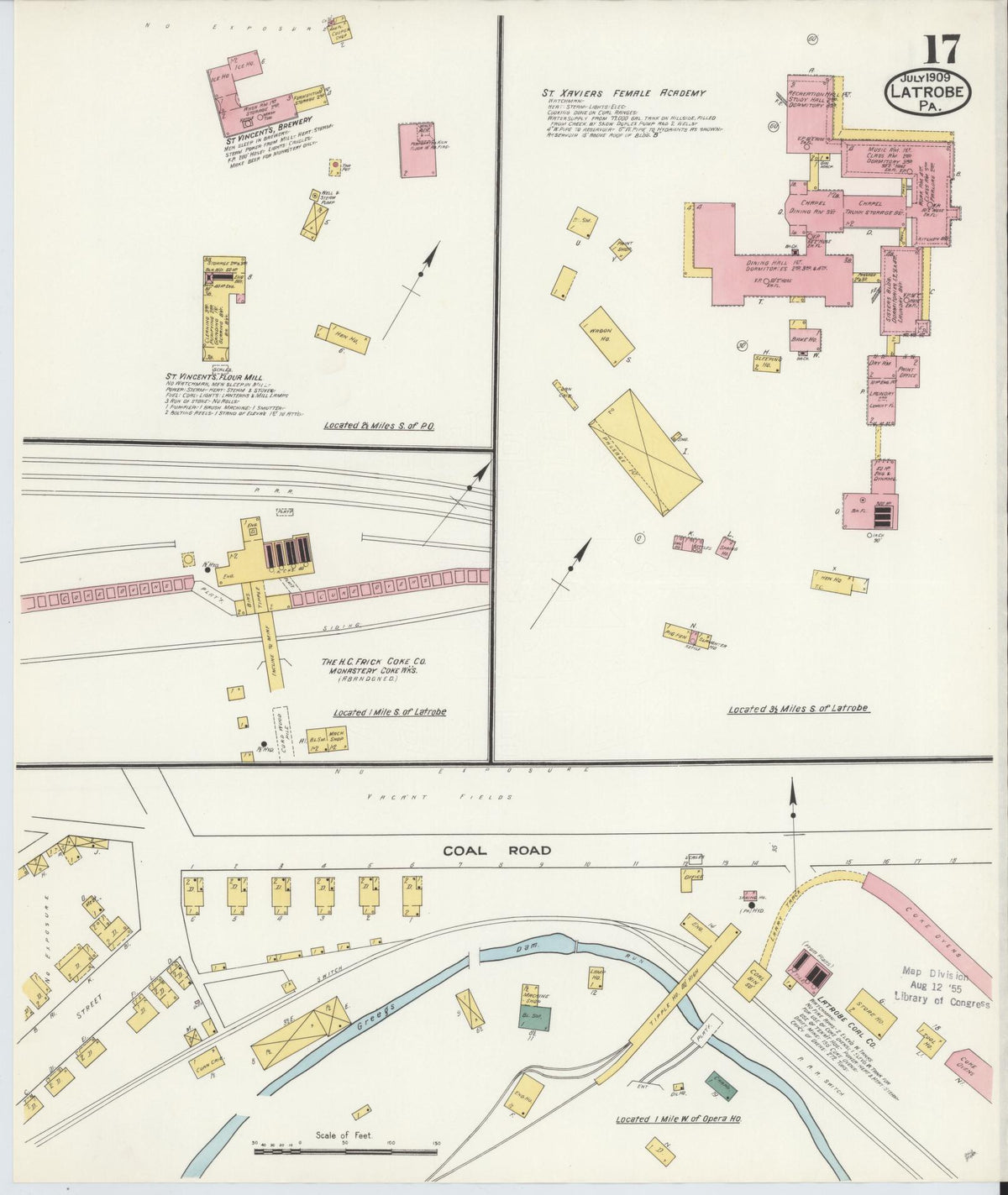 Sanborn Fire Insurance Map from Latrobe, Westmoreland County, Pennsylvania (1909), Sheet #0017 - Historic Sanborn Fire Insurance Map Print, vintage old map wall art, antique decor, genealogy gift, Pennsylvania Pennsylvania map