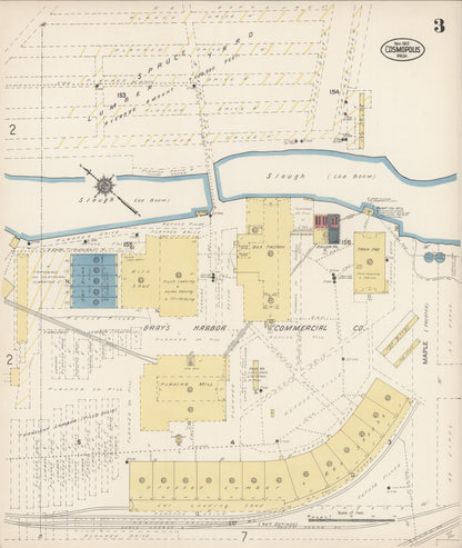Sanborn Fire Insurance Map from Cosmopolis, Grays Harbor County, Washington (1912), Sheet #0003 - Complete Map Set gallery image, historic Sanborn map, vintage wall art, Washington Washington