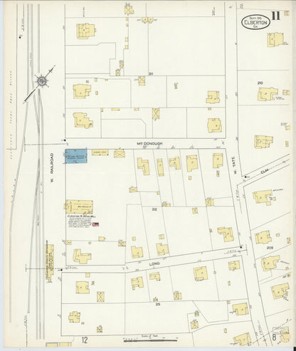 Sanborn Fire Insurance Map from Elberton, Elbert County, Georgia (1913), Sheet #0011 - Complete Map Set gallery image, historic Sanborn map, vintage wall art, Georgia Georgia