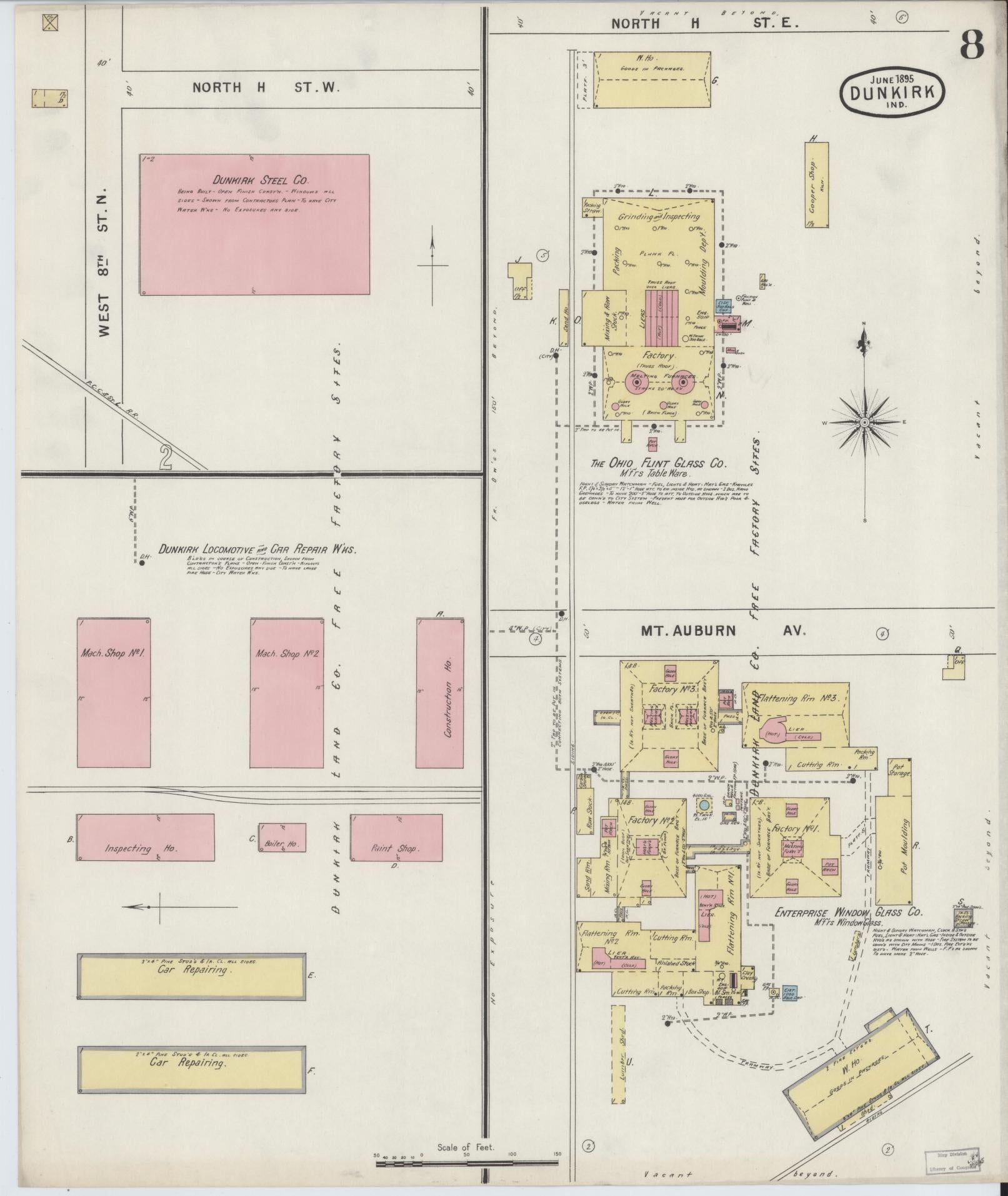 Sanborn Fire Insurance Map from Dunkirk, Jay And Blackford Counties, Indiana (1895), Sheet #0008 - Complete Map Set gallery image, historic Sanborn map, vintage wall art, Indiana Indiana