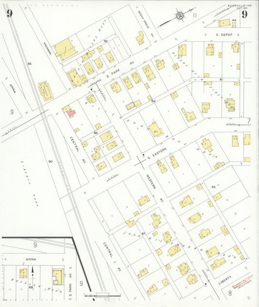 Sanborn Fire Insurance Map from Batesville, Ripley County, Indiana (1931), Sheet #0009 - Historic Sanborn Fire Insurance Map Print, vintage old map wall art, antique decor, genealogy gift, Indiana Indiana map