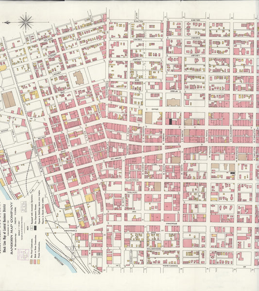 Sanborn Fire Insurance Map from Kansas City, Jackson, Clay, And Platte Counties, Missouri (1905), Sheet #0001 - Historic Sanborn Fire Insurance Map Print, vintage old map wall art, antique decor, genealogy gift, Missouri Missouri map