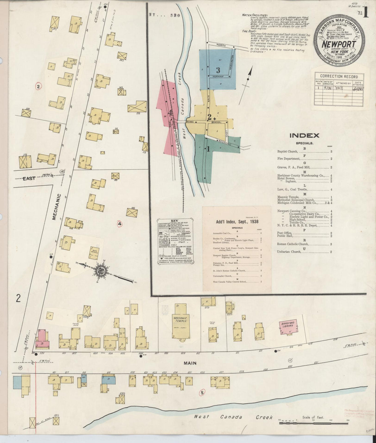 Sanborn Fire Insurance Map from Newport, Herkimer County, New York (1938), Sheet #0001 - Complete Map Set gallery image, historic Sanborn map, vintage wall art, New York New York