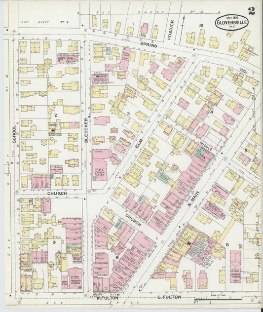 Sanborn Fire Insurance Map from Gloversville, Fulton County, New York (1892), Sheet #0002 - Complete Map Set gallery image, historic Sanborn map, vintage wall art, New York New York