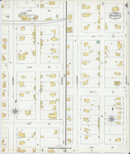 Sanborn Fire Insurance Map from Wenona, Marshall County, Illinois (1899), Sheet #0004 - Complete Map Set gallery image, historic Sanborn map, vintage wall art, Illinois Illinois