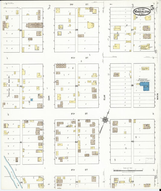 Sanborn Fire Insurance Map from Magdalena, Socorro County, New Mexico (1919), Sheet #0005 - Historic Sanborn Fire Insurance Map Print, vintage old map wall art, antique decor, genealogy gift, New Mexico New Mexico map
